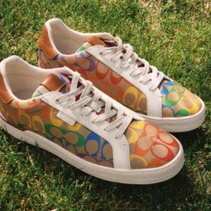 Coach Lowline Pride Sneaker in Rainbow Signature